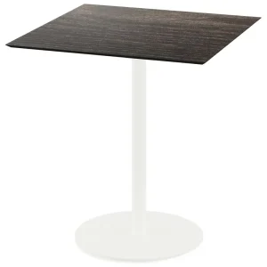 Dagaanbieding Urban terrastafel wit frame + Riverwashed Wood HPL tafelblad 70x70cm