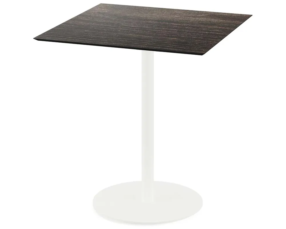Dagaanbieding Urban terrastafel wit frame + Riverwashed Wood HPL tafelblad 70x70cm