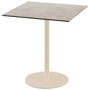 Gratis Retour Urban terrastafel zand frame + Moonstone HPL tafelblad 70x70cm