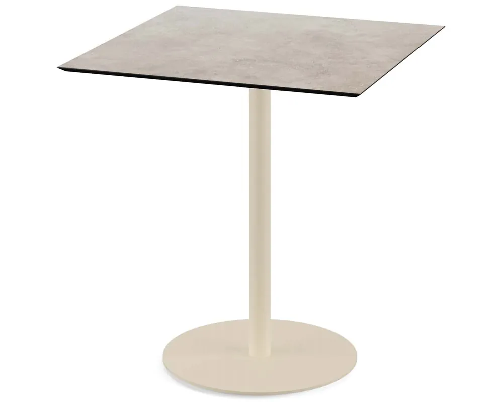 Gratis Retour Urban terrastafel zand frame + Moonstone HPL tafelblad 70x70cm