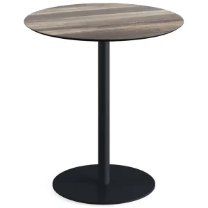 Urban terrastafel zwart frame + Tropical Wood HPL tafelblad Ø70cm Superprijs
