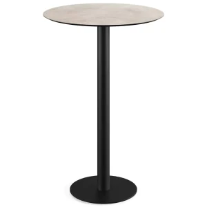 Urban statafel zwart frame + Moonstone HPL tafelblad Ø70cm Koopje