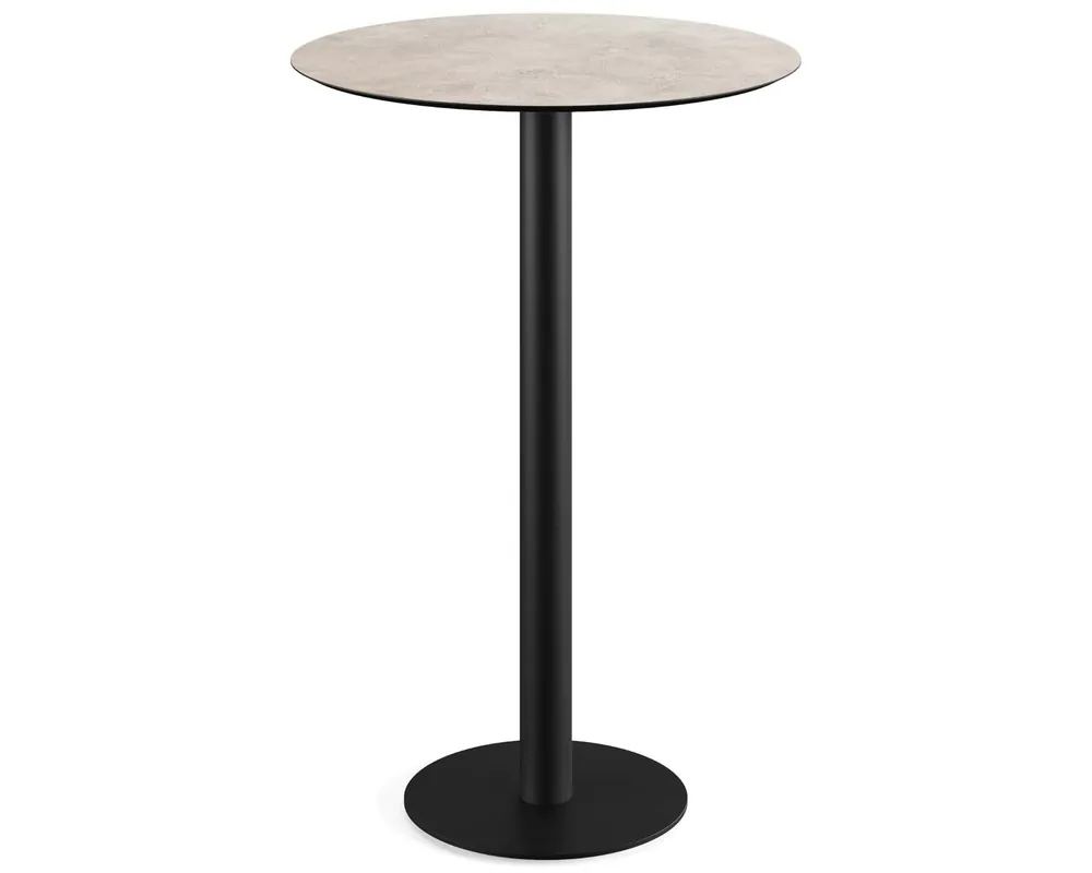 Urban statafel zwart frame + Moonstone HPL tafelblad Ø70cm Koopje