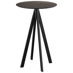 Infinity statafel zwart frame + Riverwashed Wood HPL tafelblad Ø70cm Betaalbaar