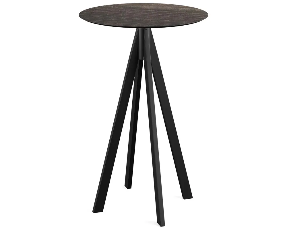 Infinity statafel zwart frame + Riverwashed Wood HPL tafelblad Ø70cm Betaalbaar