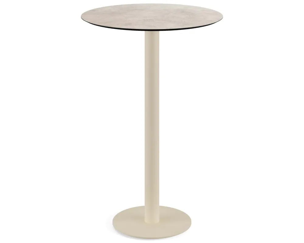 Urban statafel zand frame + Moonstone HPL tafelblad Ø70cm Speciale Aanbieding