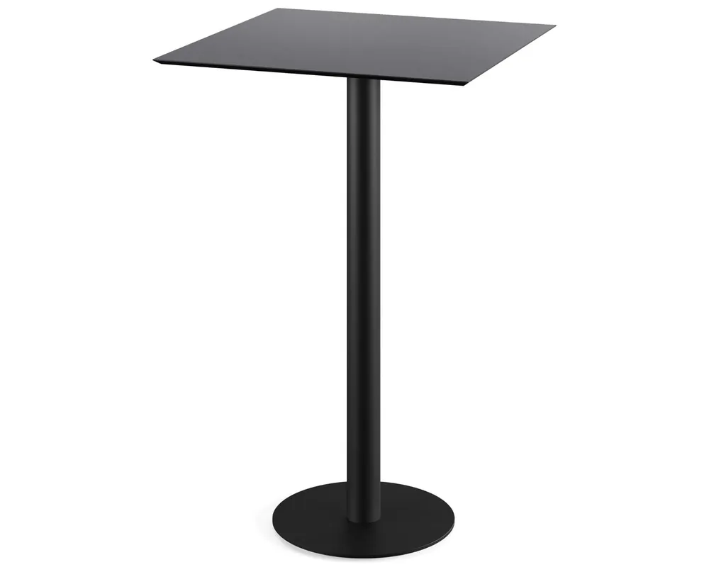 Superprijs Urban statafel zwart frame + Zwart HPL tafelblad 70x70cm