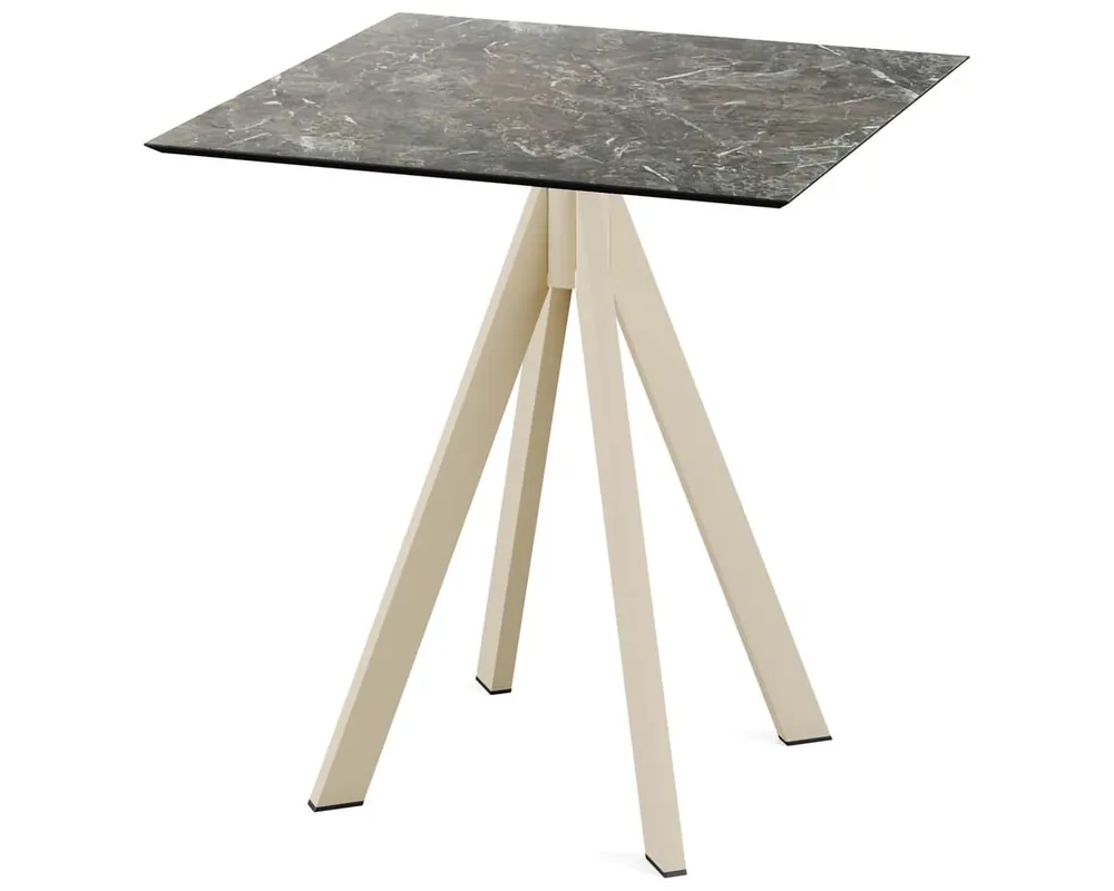 Infinity terrastafel zand frame + Galaxy Marble HPL tafelblad tafelblad 70x70cm Koopje
