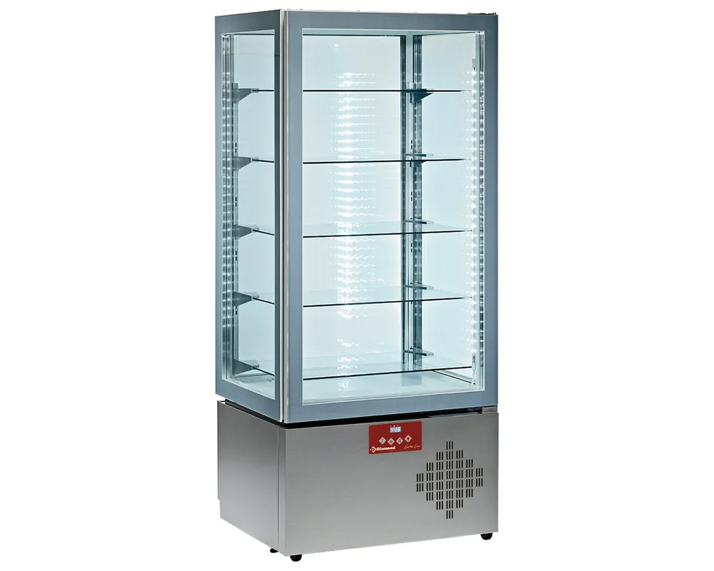 Merkproduct FULL Vitrine 440 Lt., 5 glazen niveaus, geventileerd - PASTRY - ZWART - 700x650x(h)1900mm