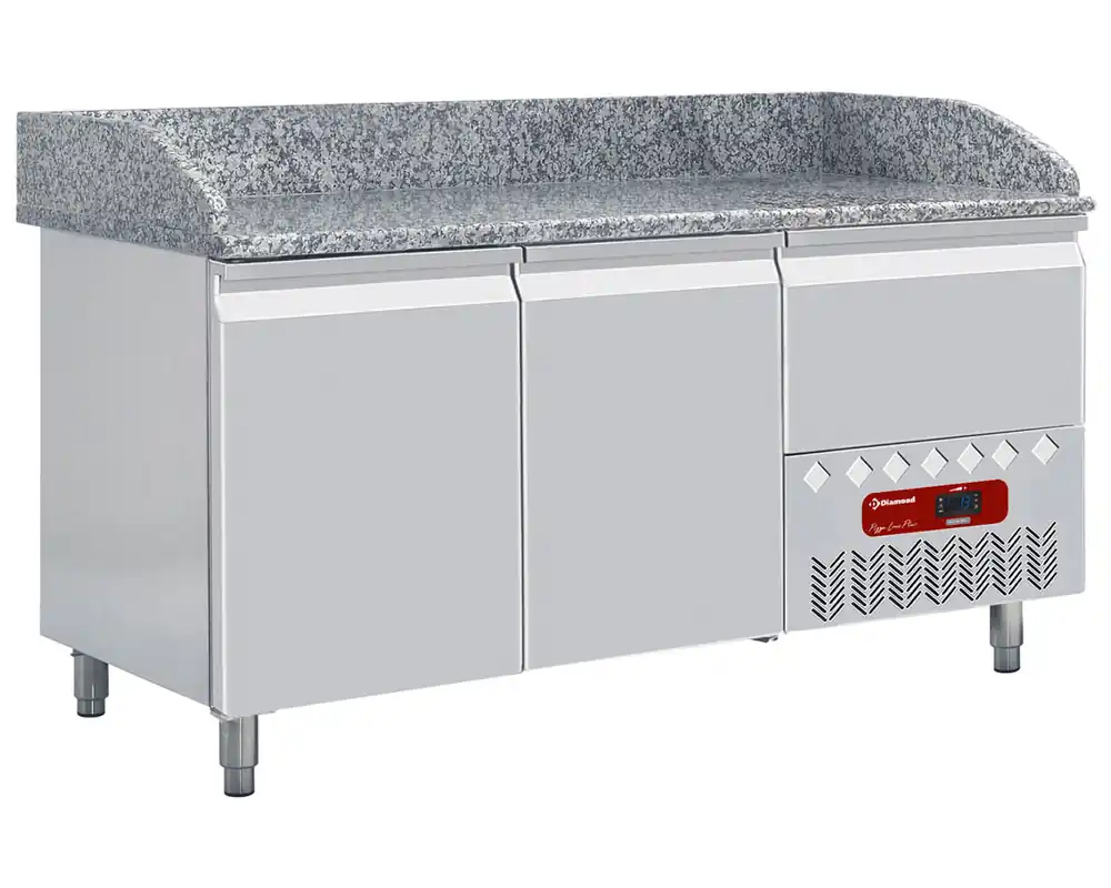 Rechtstreeks Van De Fabrikant Pizzawerkbank 2 deurs 600x400 - 1 neutrale lade - 1610x800x(h)1485mm