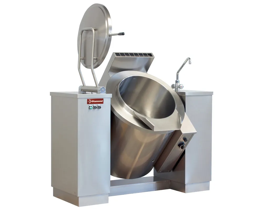 Kantelbare gas kookketel 150L - Indirecte verwarming - 1600x850x(h)1050mm Veilige Betaling
