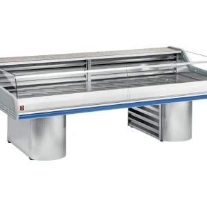 Tijdelijk Beschikbaar Gekoelde toonbank self-service - Blauwe bies - 3000x1195x(h)1000mm
