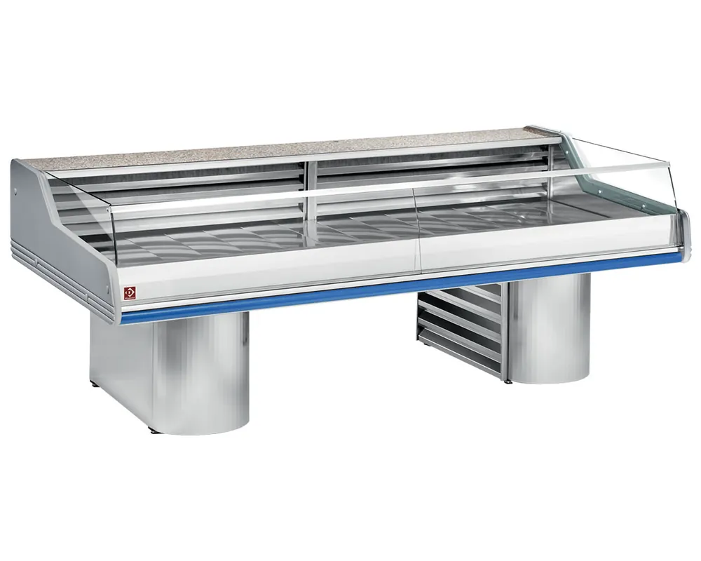 Rechtstreeks Van De Fabrikant Gekoelde toonbank self-service - Blauwe bies - 2000x1195x(h)1000mm