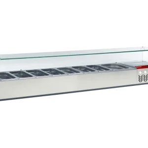 Finale Uitverkoop Opzetkoelvitrine 8x1/3 + 1x1/9GN - 2020x384x(h)401mm