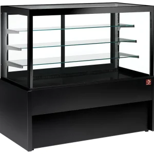 Snelle Levering Verwarmde vitrine zwart 4 niveaus - 1200x780x(h)1380mm