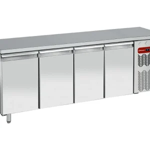 Koelwerkbank RVS 1/1GN - 4 deurs - 2250x700x(h)880/900mm Flitsaanbieding