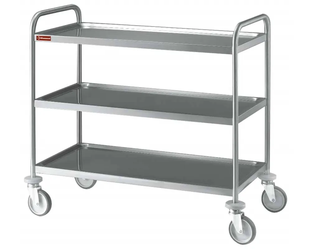 Actieprijs RVS serveerwagen 3 niveaus - 1000x500x(h)960mm