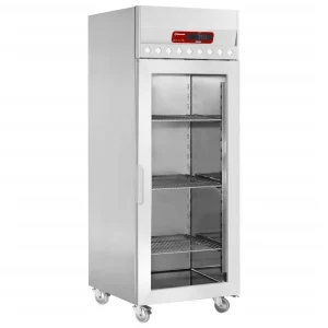 Vrieskast geventileerd 700 liter, 1 glazen deur GN 2/1, op wielen - 693x856x(h)2145mm Hete Deal