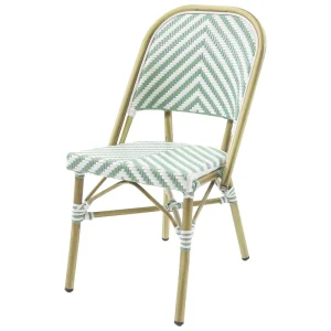 Merkproduct Paris bistrostoel - Rotan - Bamboo pastel groen