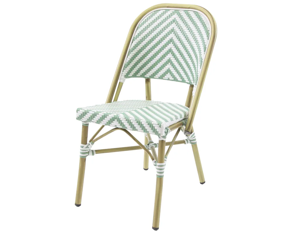Merkproduct Paris bistrostoel - Rotan - Bamboo pastel groen
