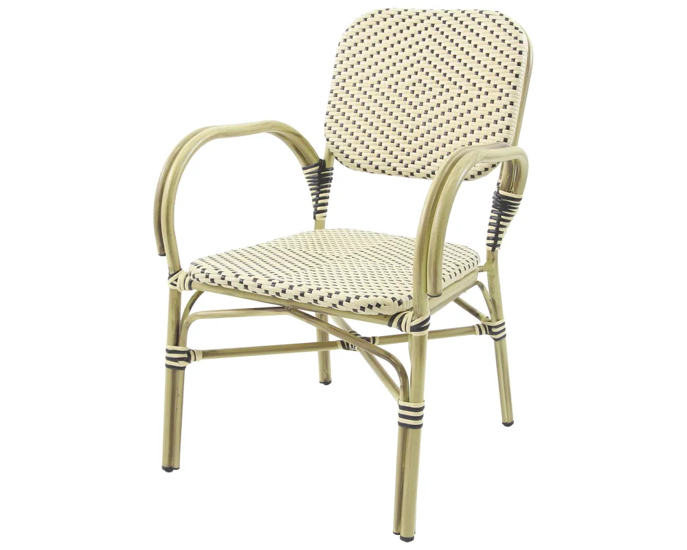Felix bistrostoel - Rotan - Bamboo wit/zwart Populair