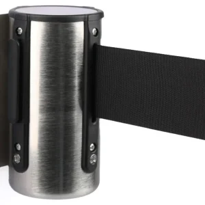 Wandsysteem met trekband chroom geborsteld - Trekband zwart Op = Op