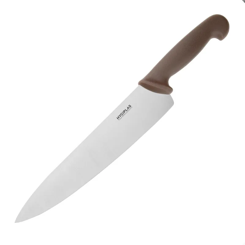 Gereduceerde Prijs Hygiplas koksmes bruin 25cm