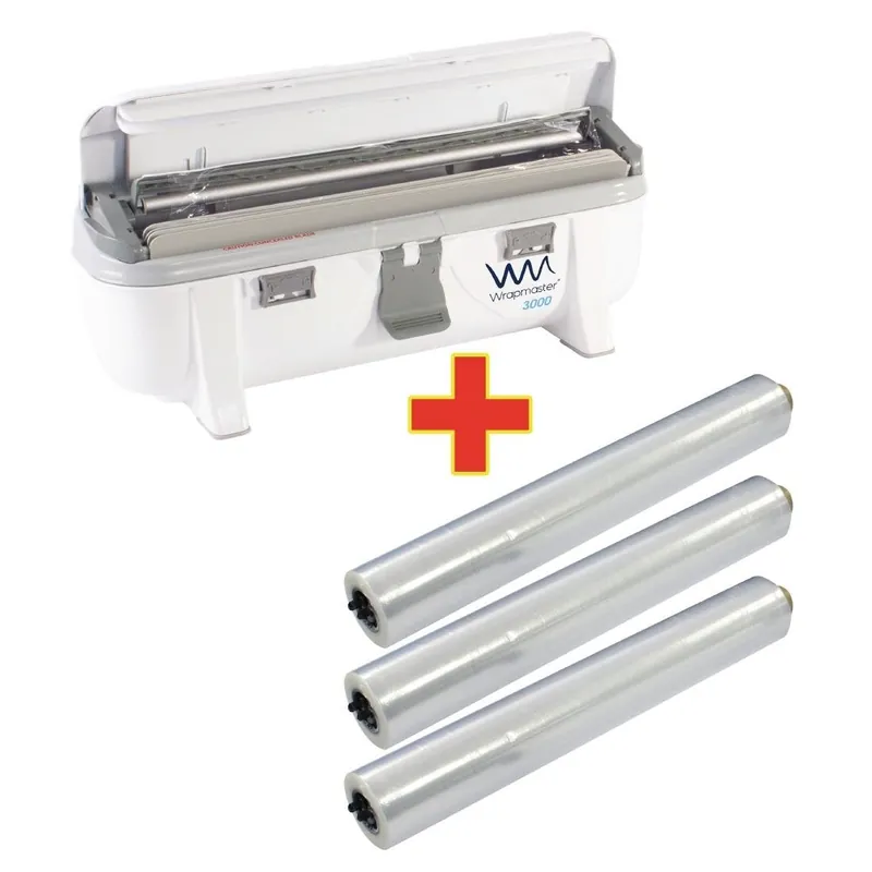 Beperkte Voorraad Speciale aanbieding Wrapmaster 3000 dispenser en 3 x 300 m vershoudfolie