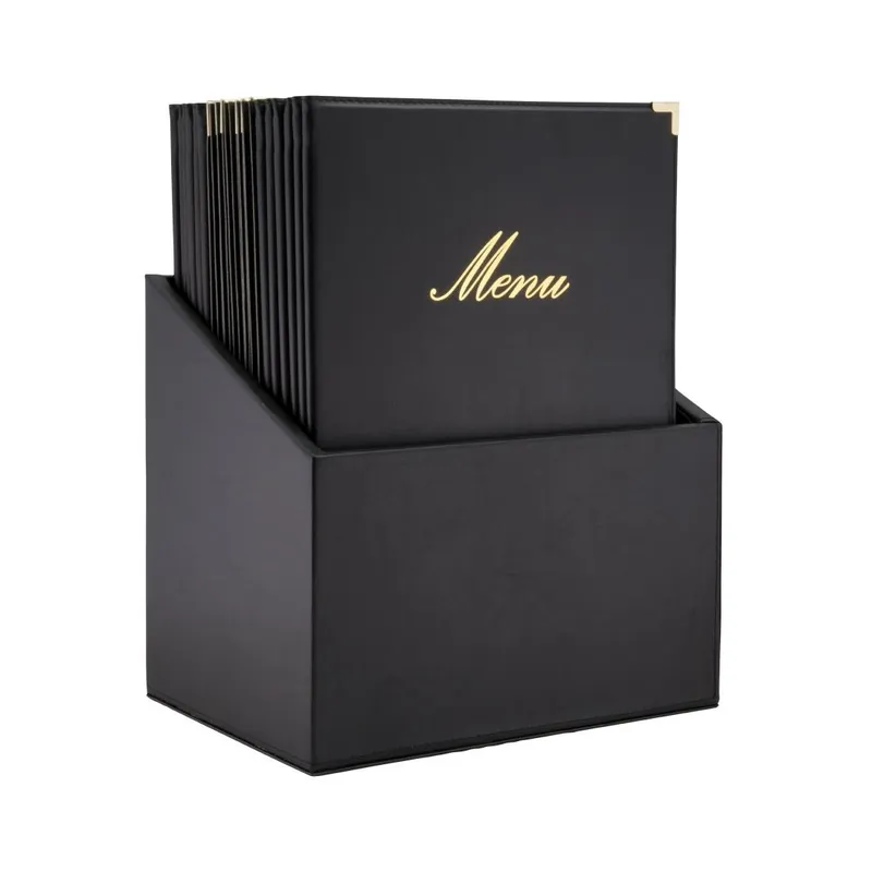 Securit Classic lederstijl 20 sets 4x A4 menukaarten in 1 doos (1 dubbele inleg inbegrepen) Actieprijs