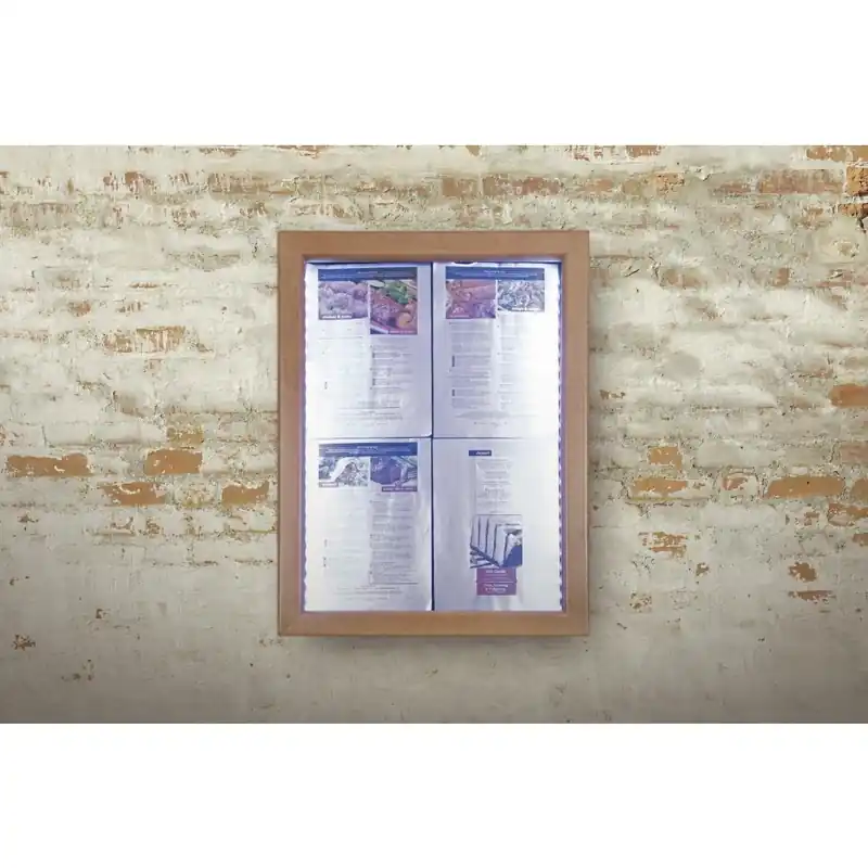 Meest Verkocht Securit Teak wit LED informatie 4xA4 display (excl paal en voet)