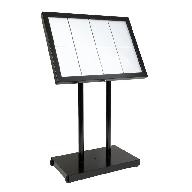 Beperkt Aanbod Securit Teak zwart gecoat LED's informatie 8xA4 display met mast en voet