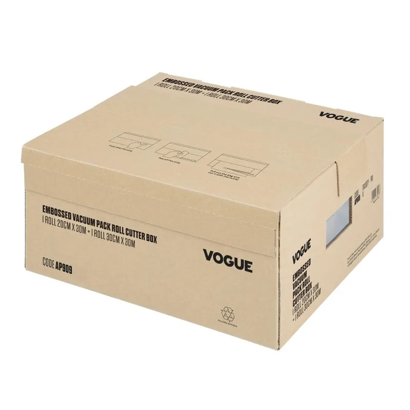 Korting Vogue vacuümverpakkingsrol met snijdoos (reliëf) 200 mm en 300 mm dubbelverpakking