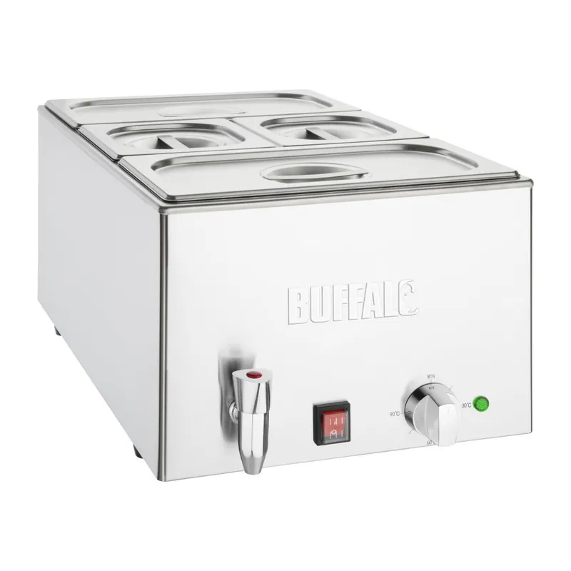 Tijdelijk Beschikbaar Buffalo Bain Marie met Kraan en Pannen