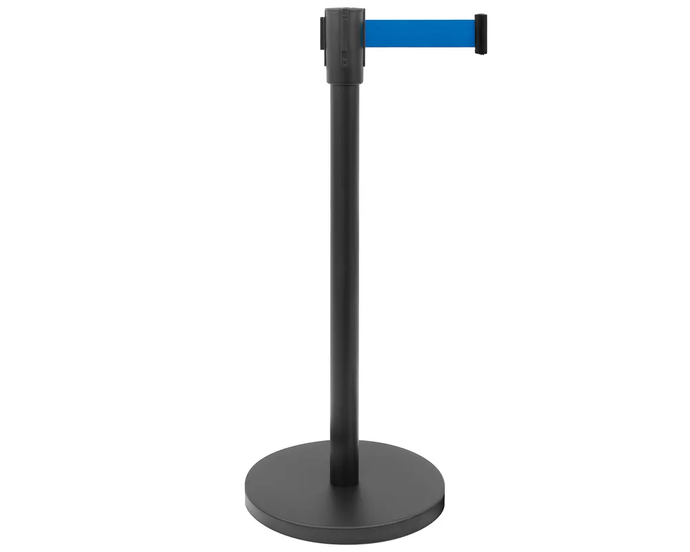 Veilige Betaling Afzetpaal zwart 8kg - Trekband blauw 300cm
