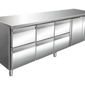 Speciale Aanbieding Koelwerkbank 1 deur + 3x2 lades - 2230x700x(h)890-950mm