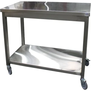 Mobiele werktafel RVS - Met onderschap - 800x600x(h)850mm Lage Prijs