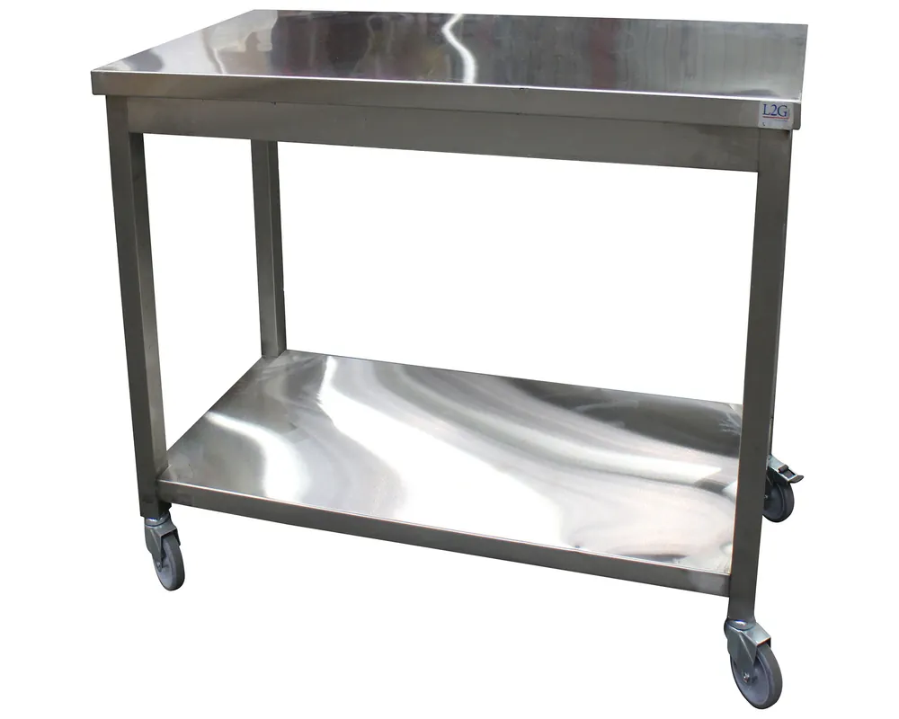 Mobiele werktafel RVS - Met onderschap - 800x600x(h)850mm Lage Prijs