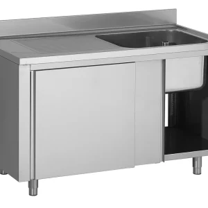 Spoelkast met spatrand - Spoelbak rechts - 1400x700x(h)850mm Op = Op