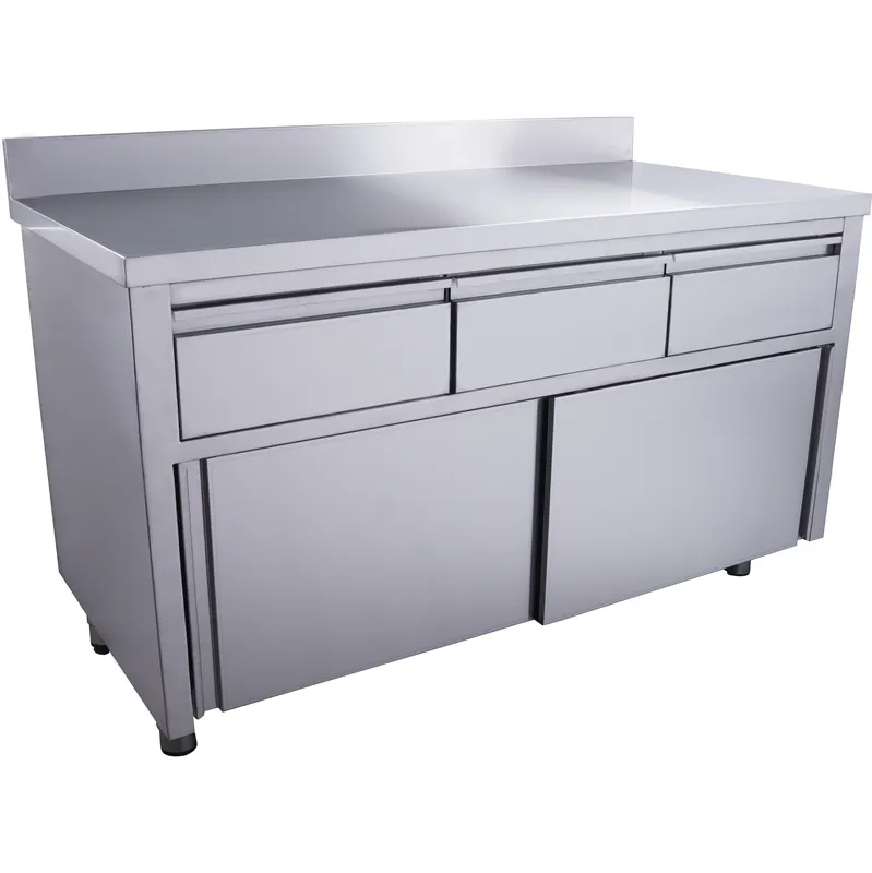 SARO Schuifdeurkast, 3 lades.1600X700mm +Opstaande rand Fabrieksprijs