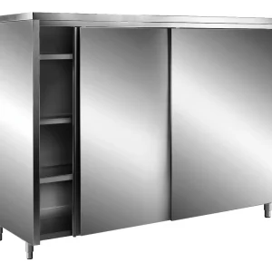 Voordeelprijs SARO RVS opbergkast, AISI 430, plat dak, 1000x700