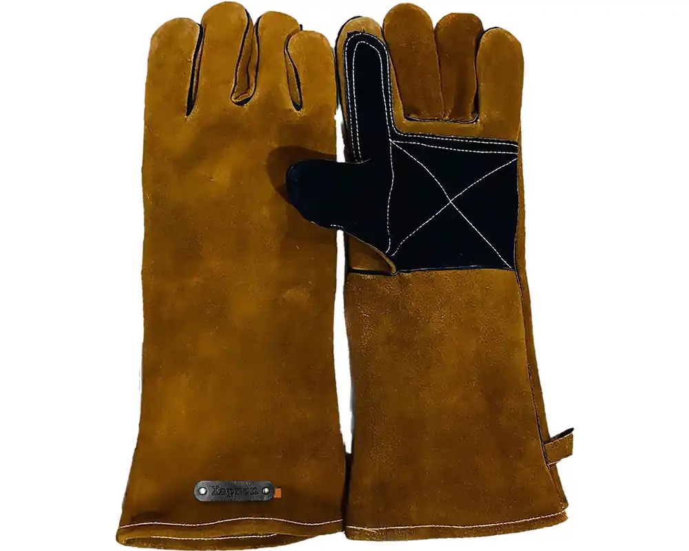 BBQ handschoen - Suede - Cognac/zwart Tijdelijk Beschikbaar