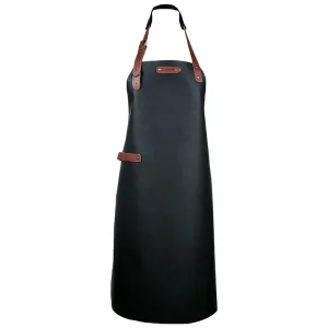 Speciale Aanbieding Leren schort 89cm - Nekband - Zwart