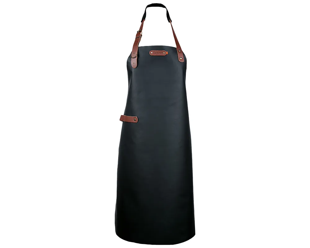 Speciale Aanbieding Leren schort 89cm - Nekband - Zwart