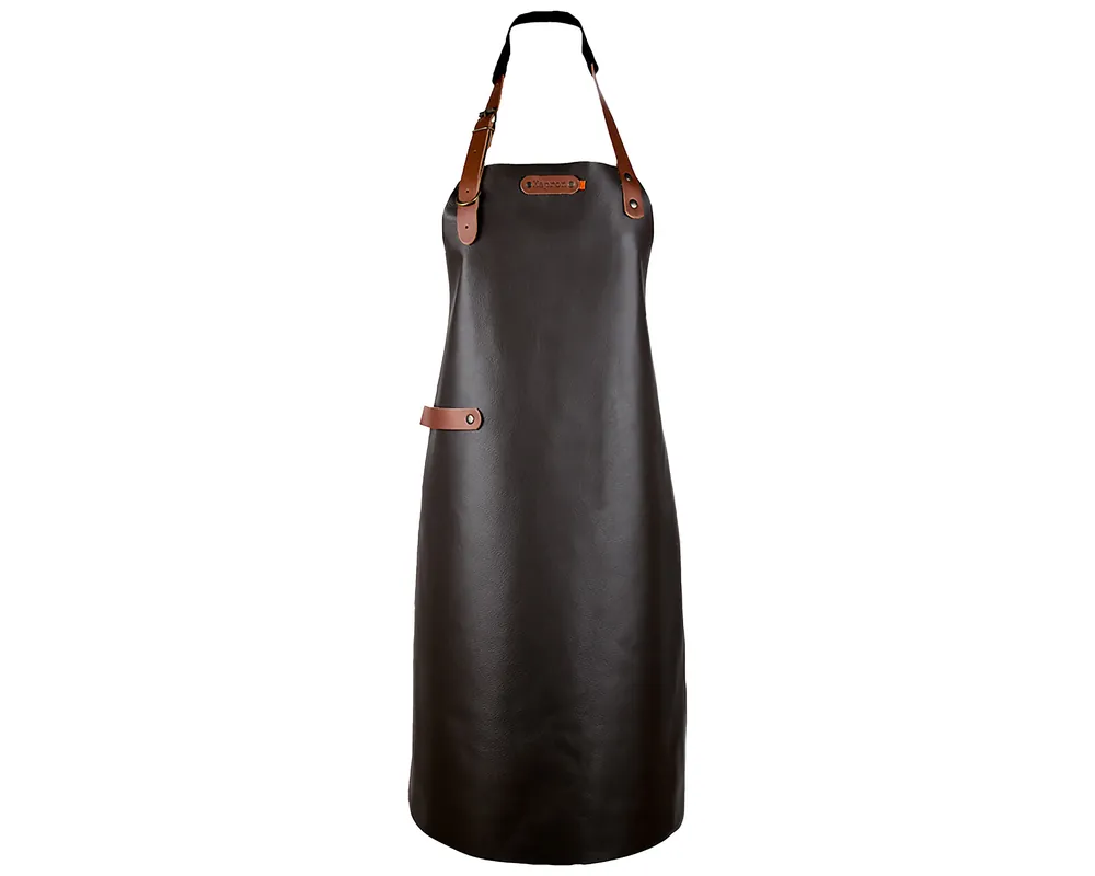 Leren schort 74cm - Nekband - Bruin Voordeelprijs