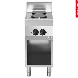 Elektrisch fornuis Modular - Open onderkast - 2 kookzones 400V - 70x40x99cm Exclusieve Aanbieding