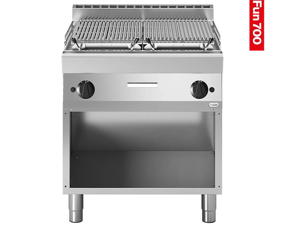 Laatste Versie Lavasteengrill Modular - 2 zones - Aardgas - 80x70x99cm