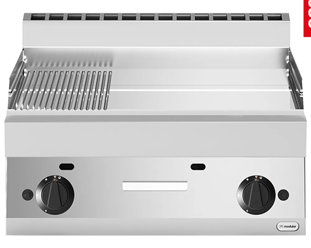 Koop Online Modular bakplaat glad/geribd - Aardgas - 65x70cm