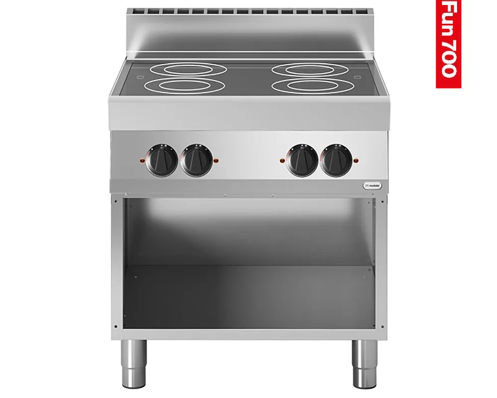 Keramisch fornuis Modular - 4 kookzones 400V - Open onderkast - 70x80x99cm Betaalbaar