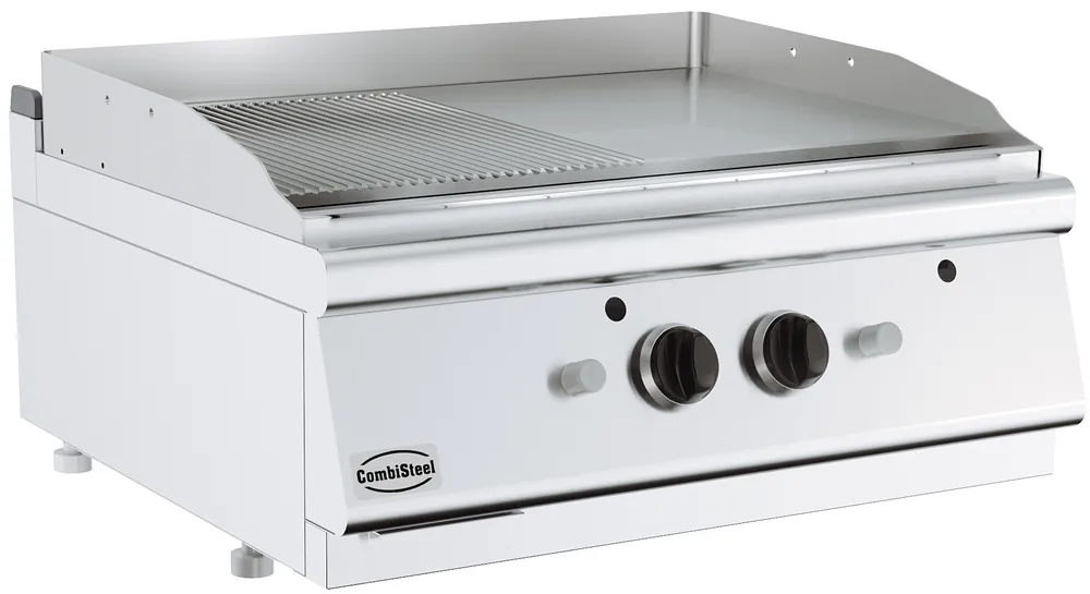 Favoriet Base 700 Gasbakplaat Chroom/Geribd Tafelmodel