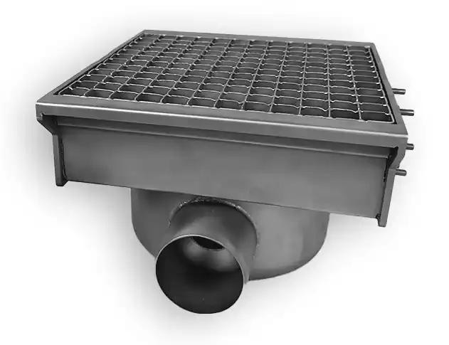 Rvs Afvoerput 300X265 Met 2 Uitgangen Tbv Sleufgoot Op = Op